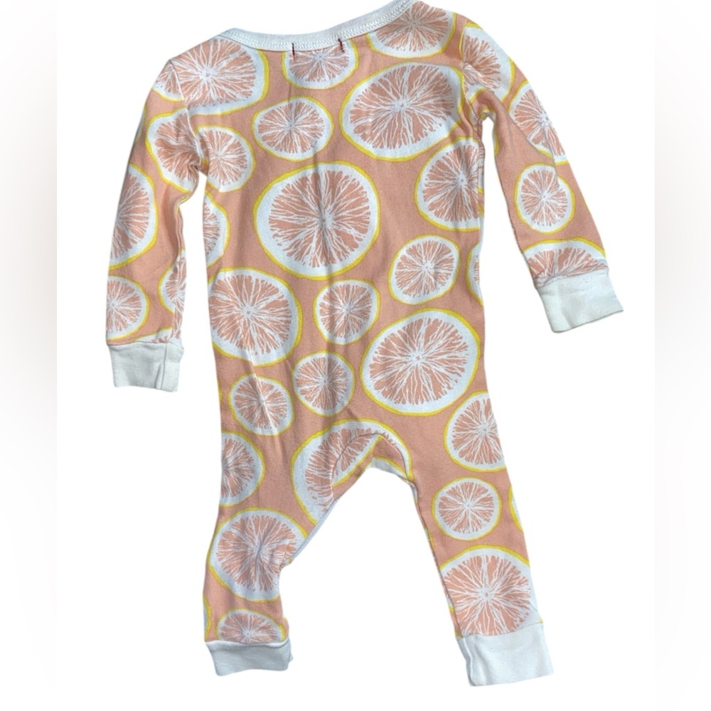 Milkbarn Peach and White Citrus Kids Footie
